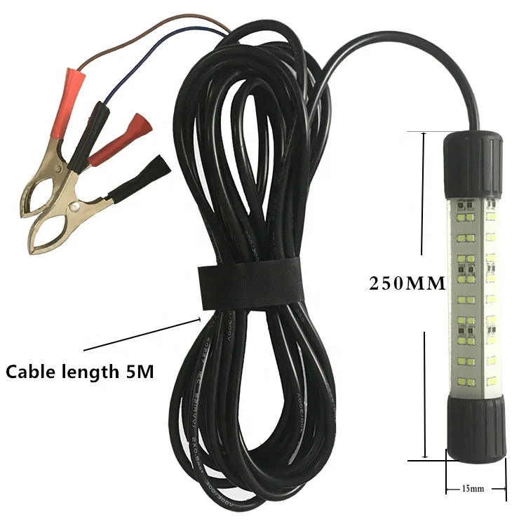
12V green underwater LED fishing light fish finder lamp with 5m cord 