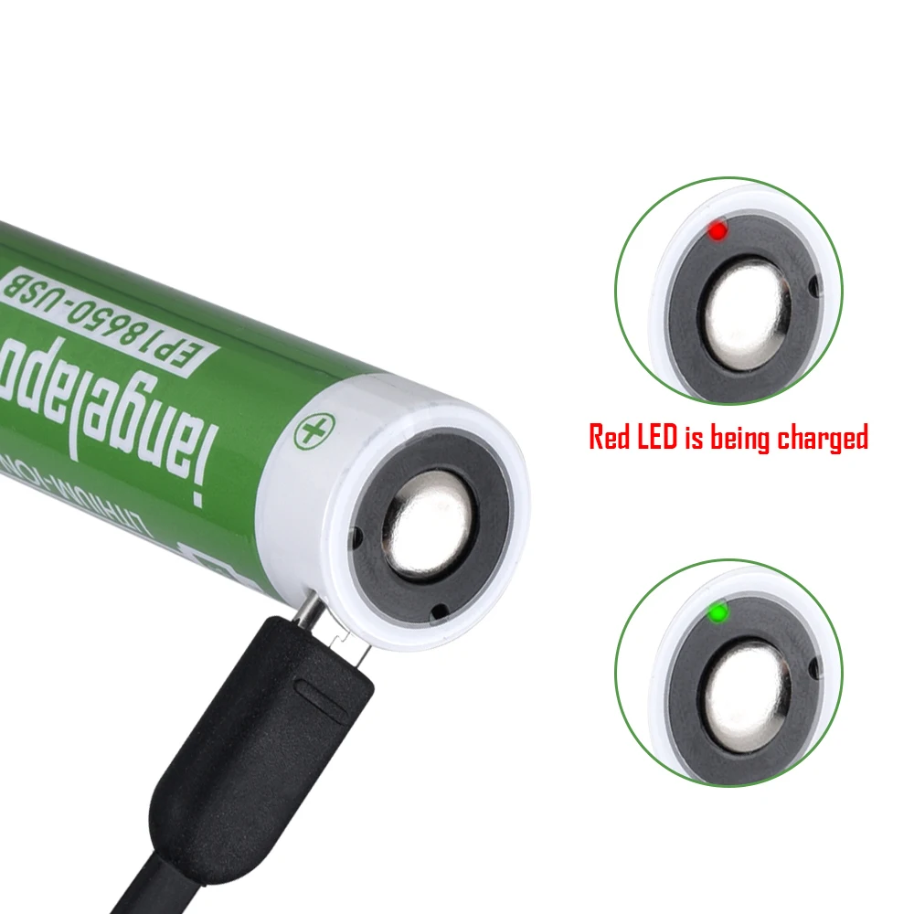New micro USB Charging 3.7V 3400mAh Rechargeable 18650 li-ion battery