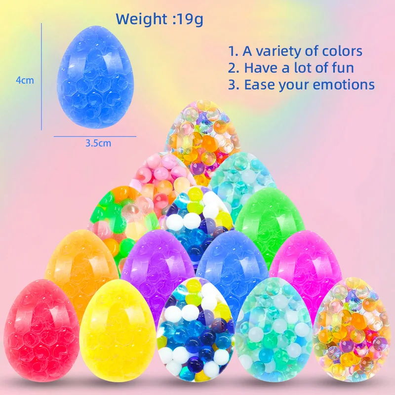 New Arrival 4cm Tpr Egg Shaped Squishy Frog Bead Gel Stress Ball Squeeze Strength Ball Bubble Sensory Squeeze Fidget Ball Toys