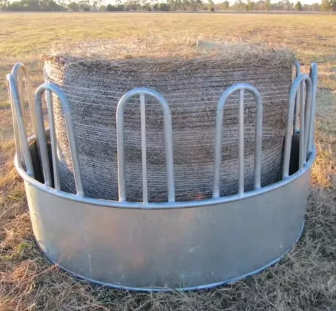 Livestock hay feeder for horse and cattle yard