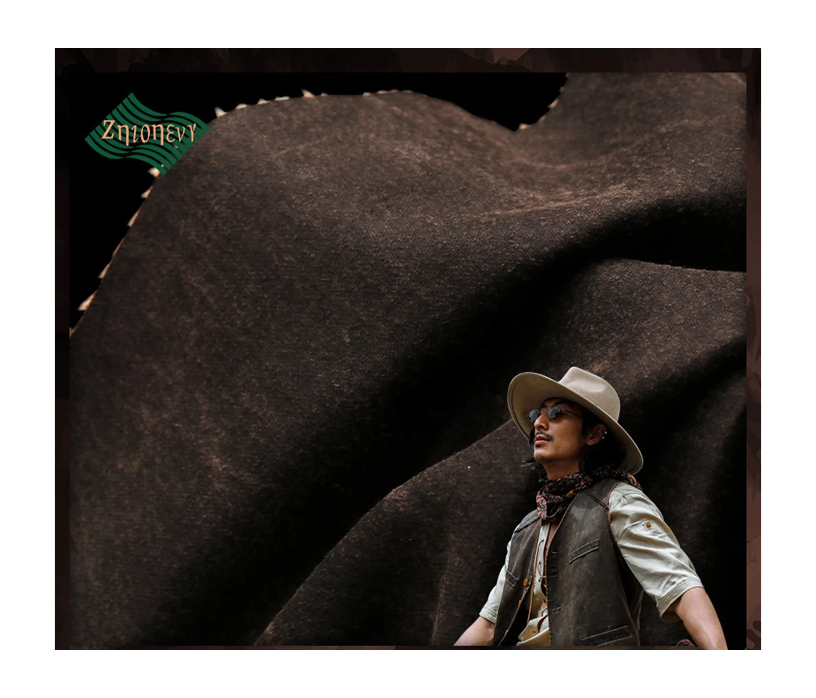 Hot Sale Vintage Look Wax Coating Cloth Washing Leather Look Cotton Suede Fabric For Garment