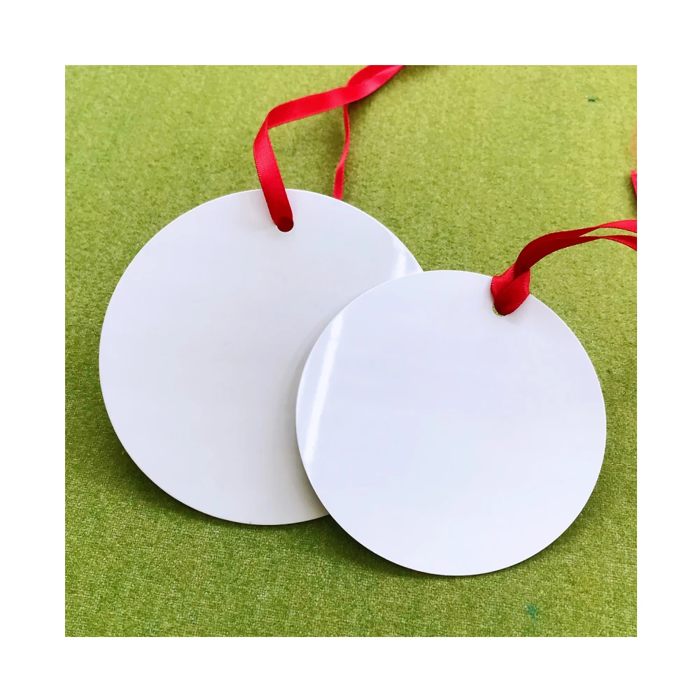 Double Side Print Ornament Christmas Tree Ornament Round Heart Shape Sublimation Blanks Pendants for Christmas Tree