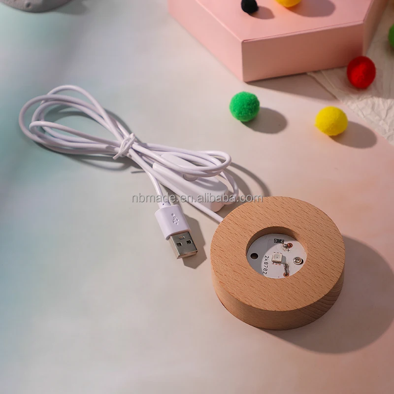 Solar System Moon Nebula 3d art K9 crystal ball Night Lamp luminous Crystal 3d Ball Night Lamp with Wooden Led Night Light Base