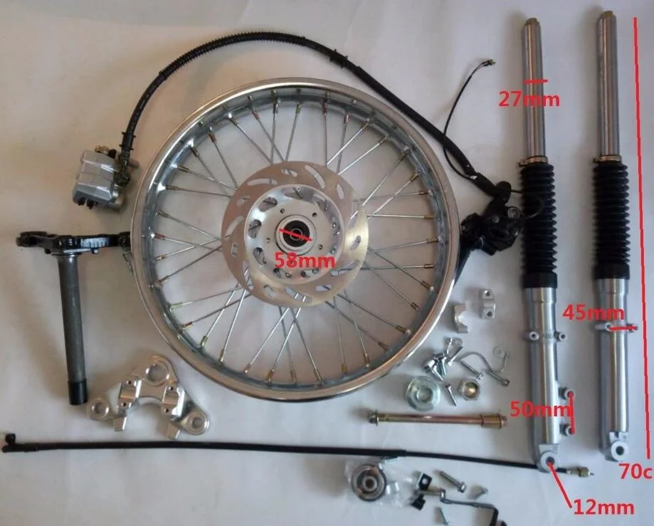 CG125 JH70 Drum Upgrade To Disc Brake Master Cylinder Caliper Front Motorcycle Wheel Rim With Steering Crown Shock Absorber Fork