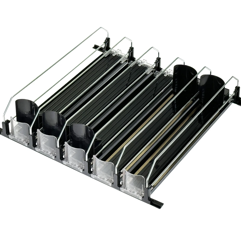 Custom Wholesale Plastic Shelf Pusher Supermarket Beverage Organizer For Fridge Soda Cans Dispenser Tray Display Drink Pusher