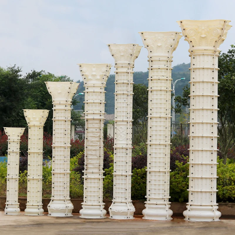 wholesale concrete mold round casting decorative  Roman column pillar plastic post precast abs  cement constructiin house forms