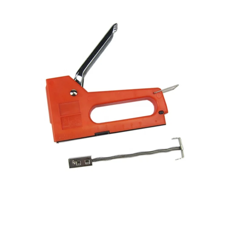 Plastic material cheapest price promotion manual stapler gun tacker for 4mm-8mm stapler nail gun with ruler