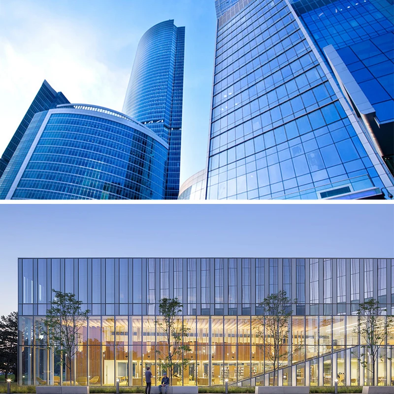 High Quality Soundproof Frameless Glass Curtain Wall System Modern Skyscraper Facade Curtain Wall Decoration