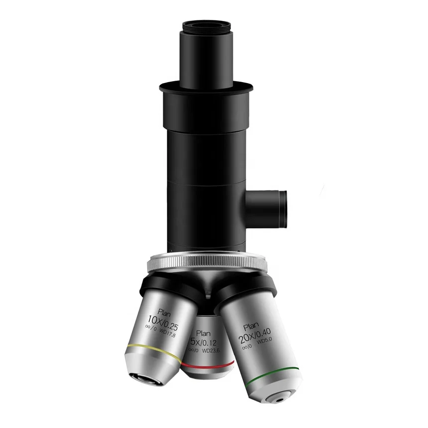 Optical Coaxial Industrial Inspection Metallurgical Magnifying Glass Video Three Holes Nosepiece Microscope lens