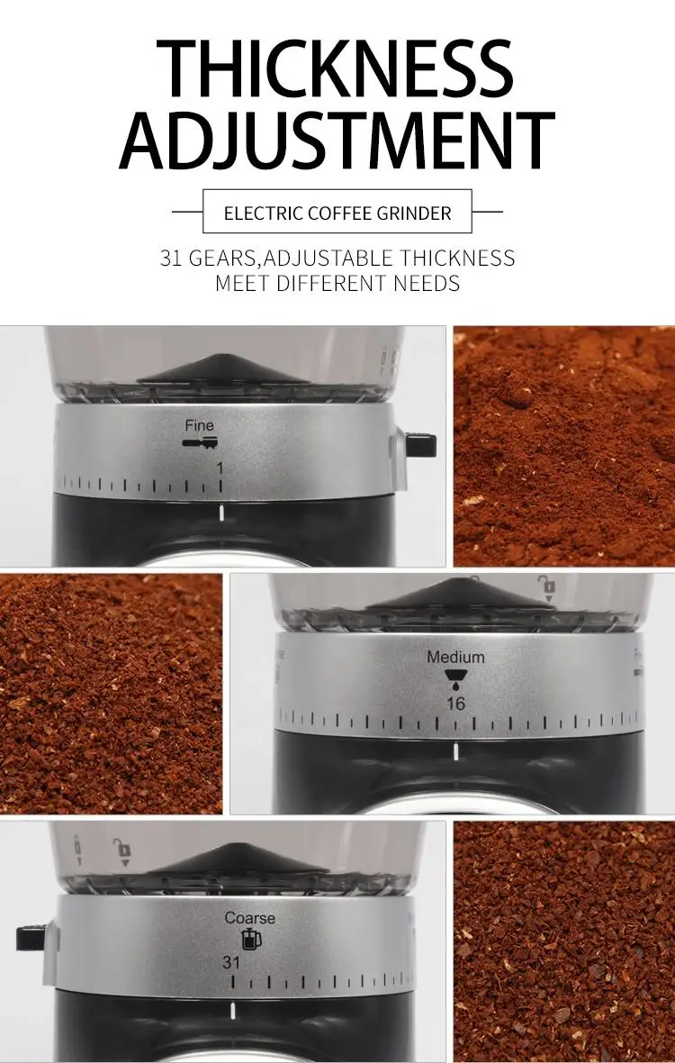 MOJAE Профессиональный бариста 420 из нержавеющей стали конические заусенцы с цифровым ЖК-экраном электрическая кофемолка