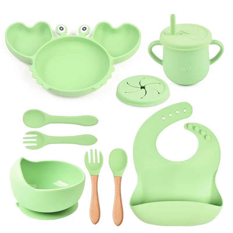 2022 Food Grade Non-slip Toddlers Feeding Silicone Baby Plate Bowl Suction Set for Children