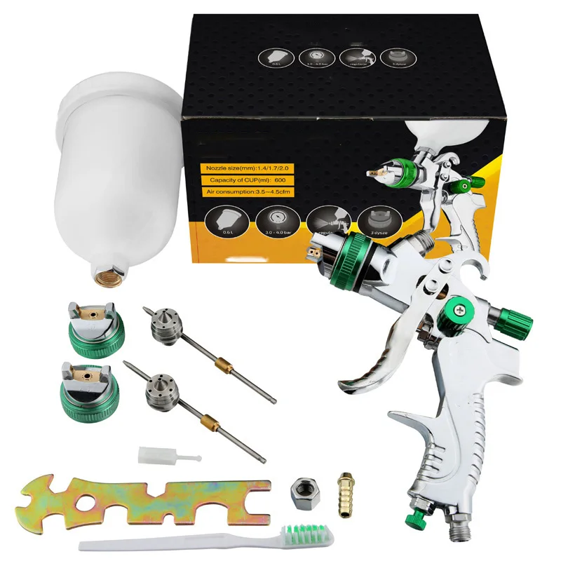 Spray gun three-piece auto repair spray gun 1.3/1.4/1.7 high atomization spray gun gravity type