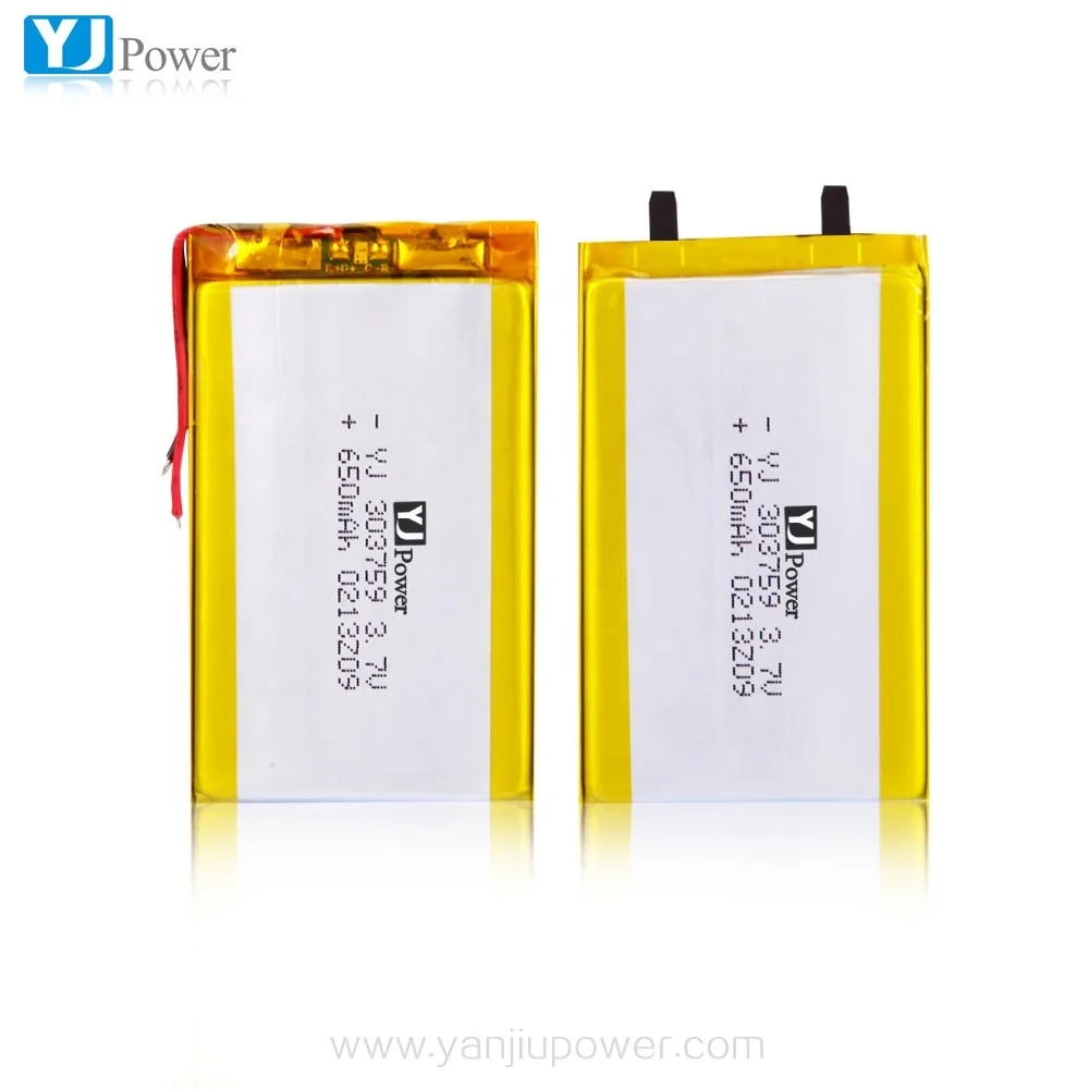 603759 3.7v lithium battery 700mAh lipo battery 3.7v lithium polymer rechargeable battery