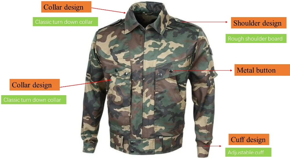 Factory Wholesale Custom Men  Frog Tactical uniform Green Camouflage Jacket+Pant Suit BDU Uniforms