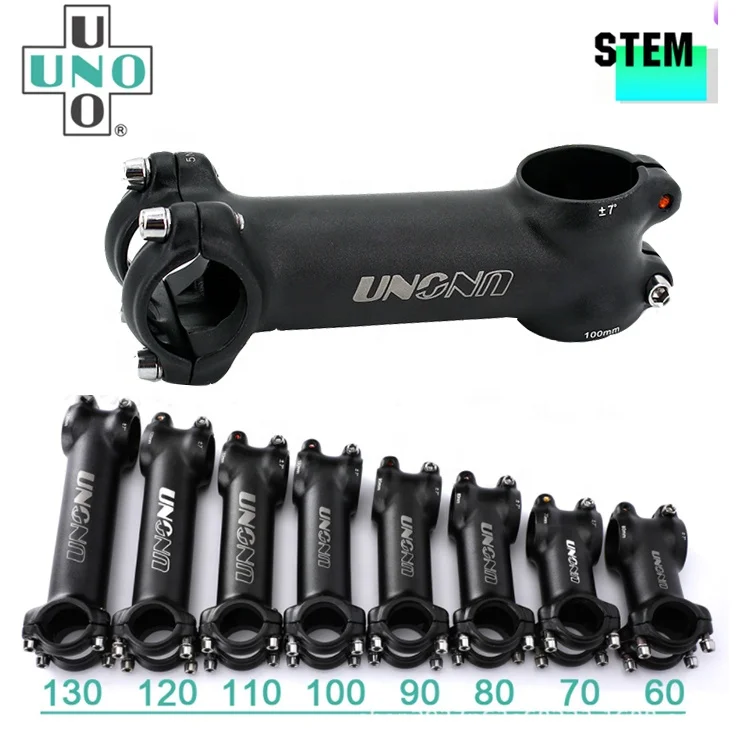 Uno Bicycle Stem Bike Parts 7 Degree 100/110/120/130 Length  25.4mm Bike Stem  For Bikes.