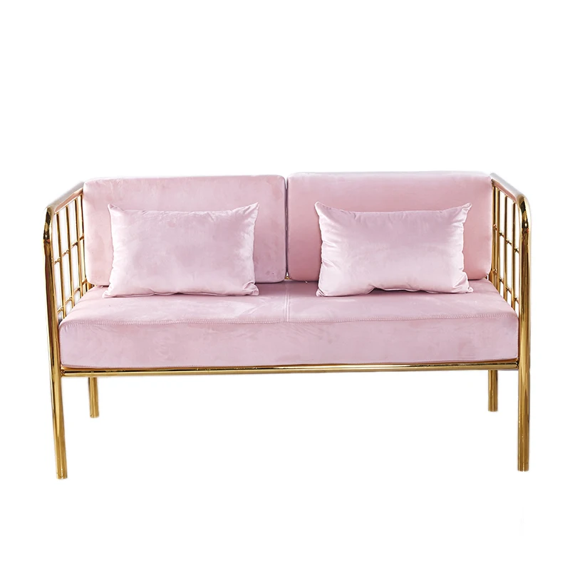 Popular Hot Selling Comfortable Modern Living Room Necessary Furniture Pink Velvet Sofa