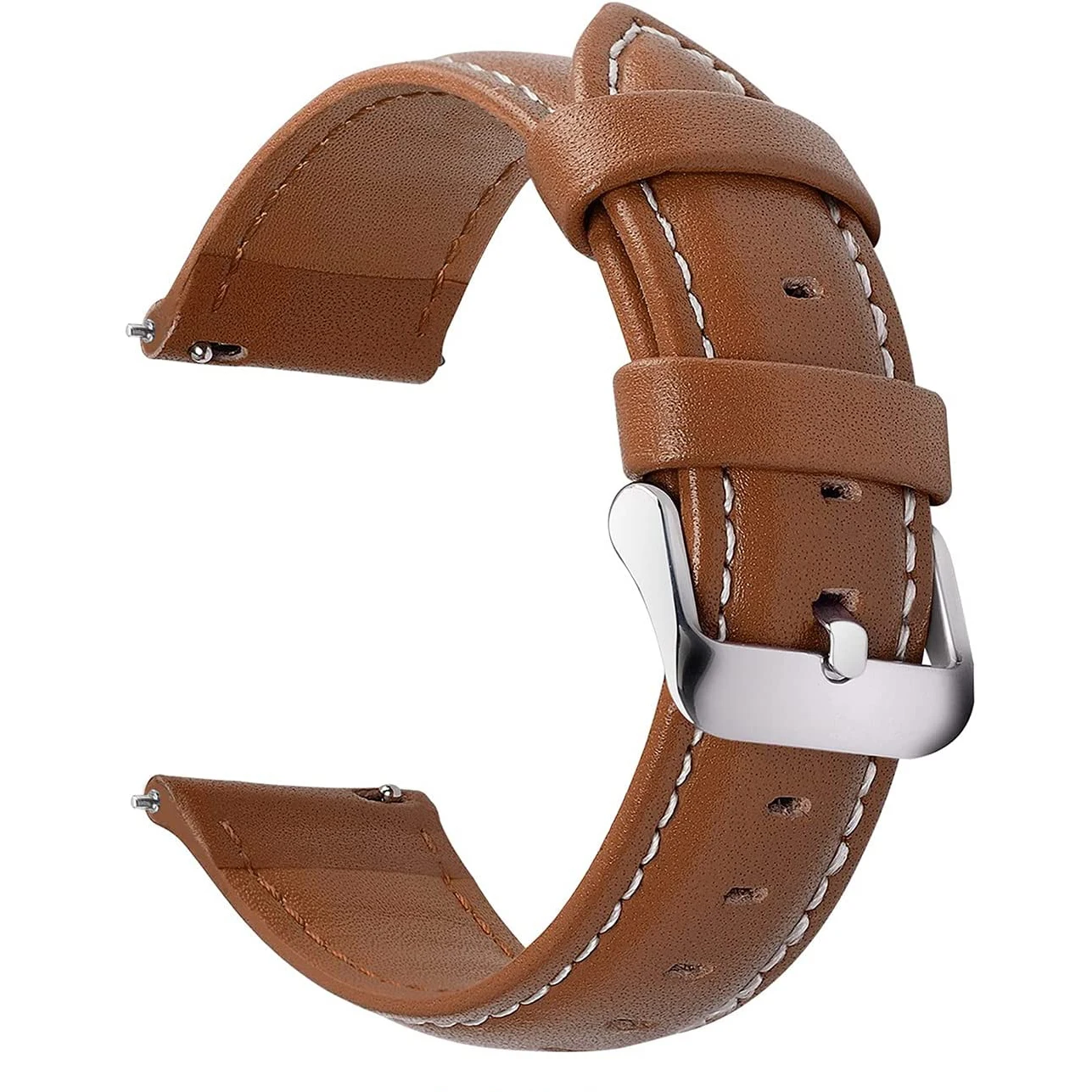 Leather Watch Bands 24/22/20/18/16/14 mm Smartwatch Replacement Strap for Samsung Galaxy Watch 42 mm/Huawei GT2