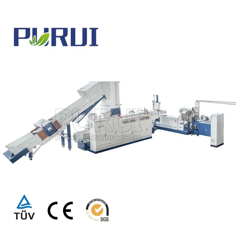 polyethylene fiber recycling machine Waste PE filament yarn recycling plant granulating machine plastic pelletizer