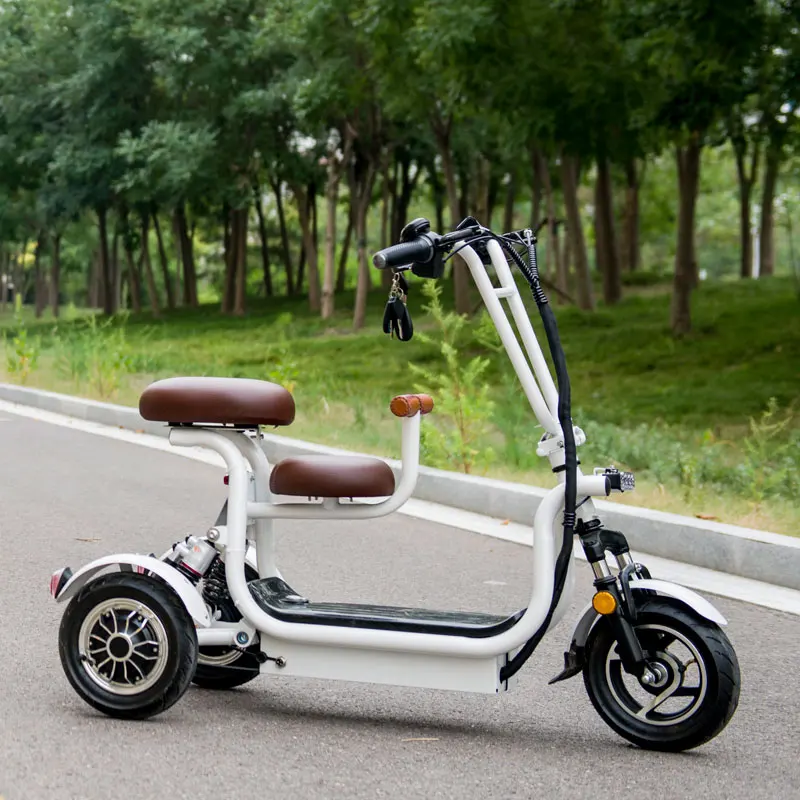 Tricycles Manufactures 10Inch Tubeless 48v 800W lithium Battery 3 Wheel Electric Scooter For Adult Tricycle With Child SeaT