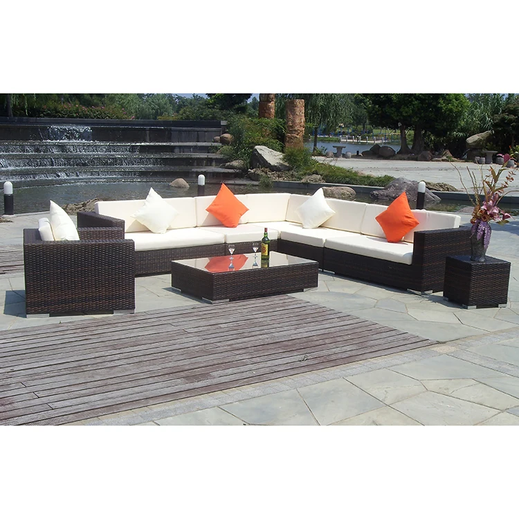 Practical  diverse patio rattan sofa set luxury outdoor purple rattan effect furniture factory