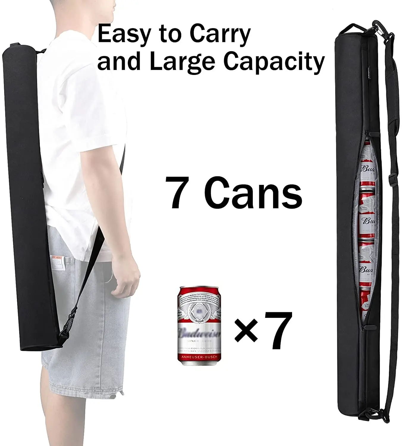 2024 NEW YCH Customized Golf Bag Insulated Cooler Bag Insulated Beer Sleeve 7 Can Beer Carry Organizer Cooler Bag for Men
