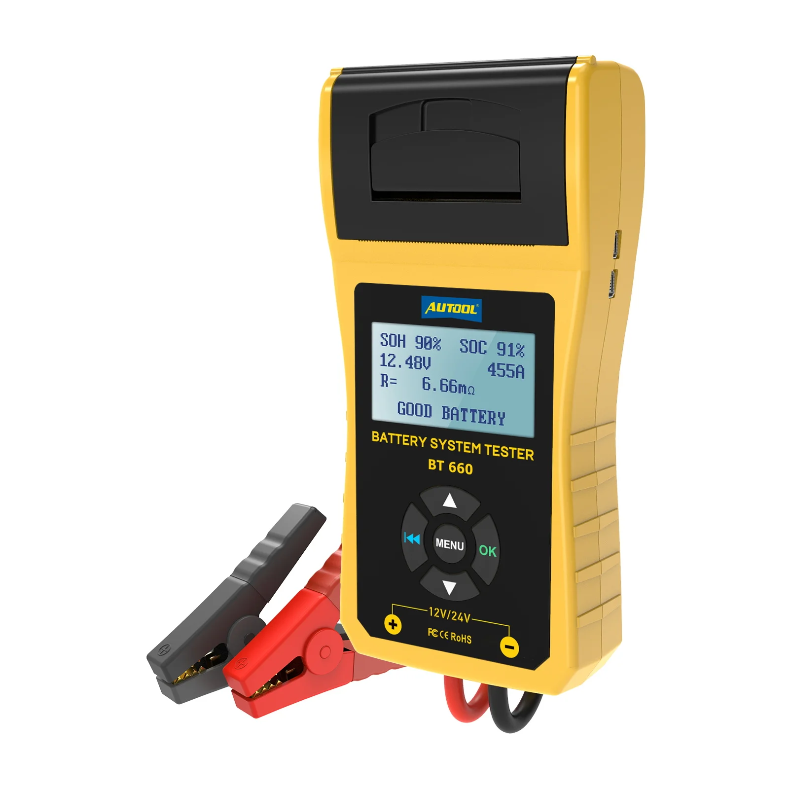 Autool BT660/BT-660 Battery Tester 12 diagnostic Automotive Battery Analyzer with Printer