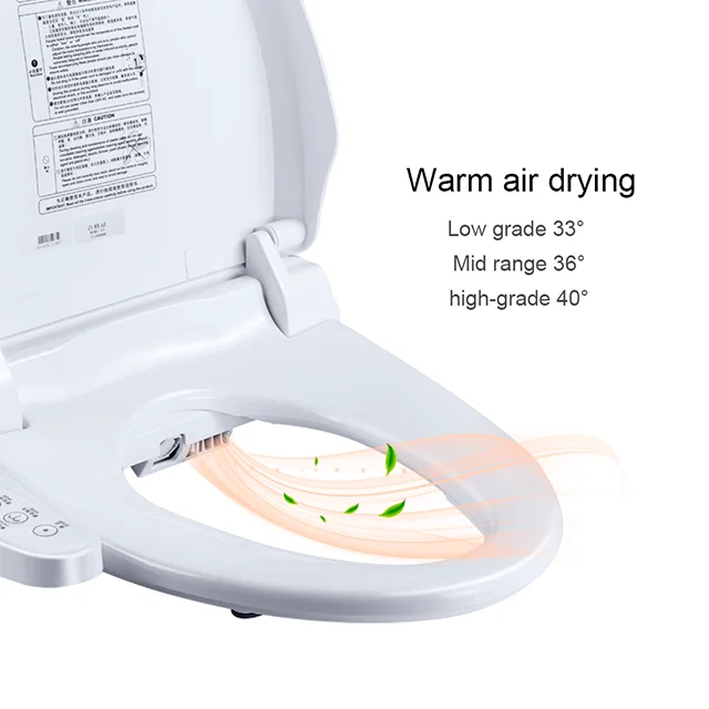 Electronic Bidet Toilet Seat with Cleansing Warm, Nightlight, Auto Open and Close Lid, Instantaneous Water Heating