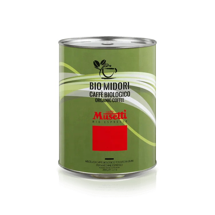  Органические средние кофейные зерна MIDORI 2 кг в оловянной банке сертифицированный био-кофейный