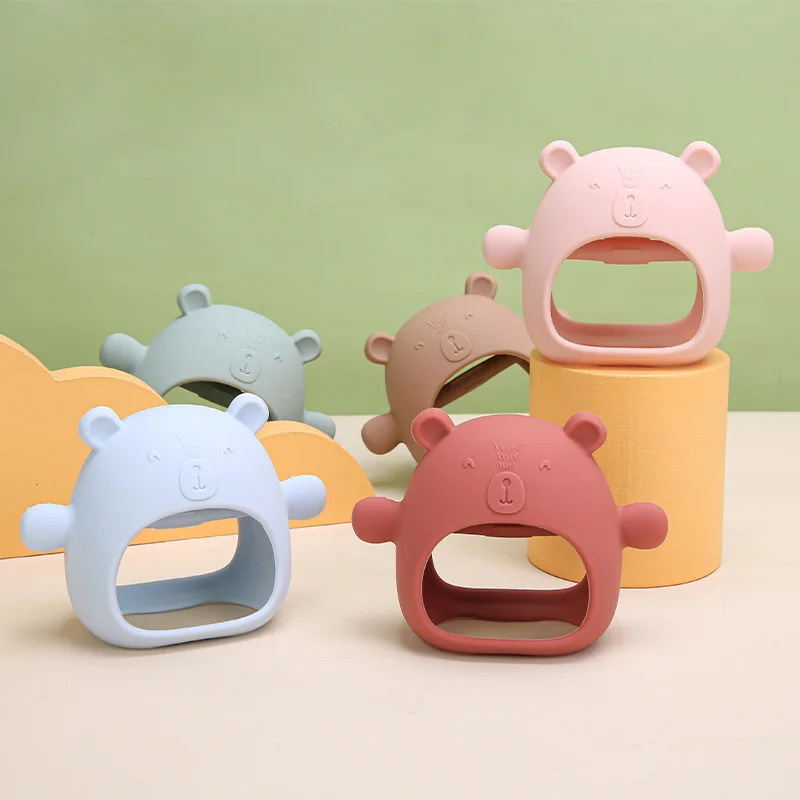 Chinese Manufacturers Baby Teething Toys Silicone Gloves Prevent Falling Teethers Meet Sucking Needs
