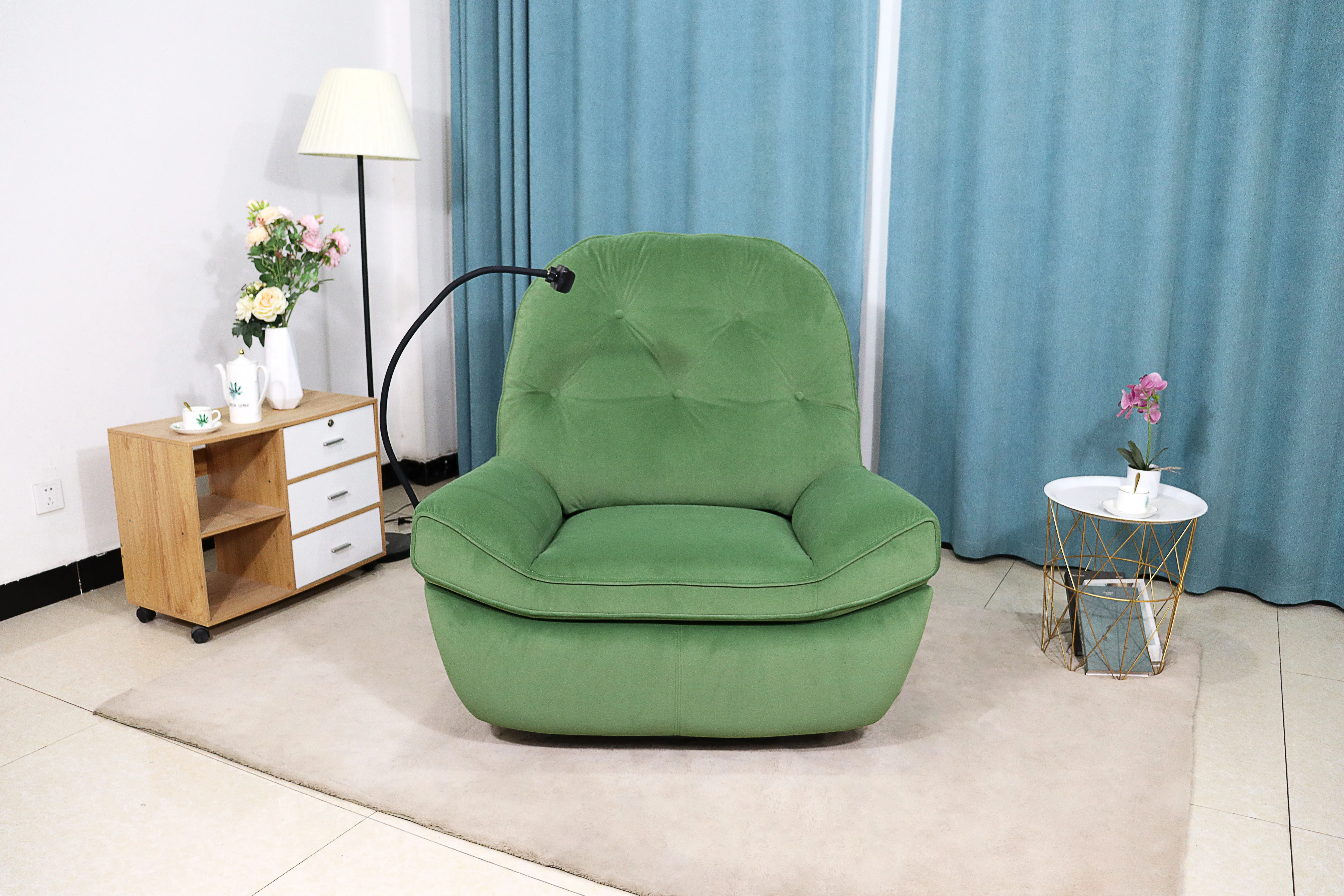 MEIMIN New Fabric Function  Modern Leisure Swivel Rocking Recliner Chair Sofa with Phone Holder