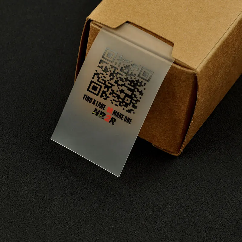 Factory Directly Supply Transparent Custom Printed Clear TPU Clothing Label with QR Code Care Label for Swimwear