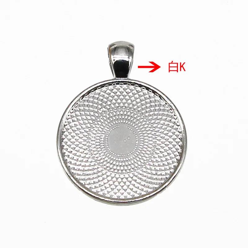 AA01353 25mm Time Gem Trays Alloy Pendant Tray Charm For Diy Jewelry Making Accessories