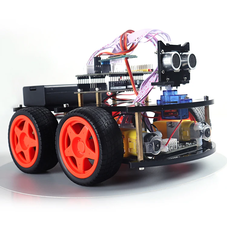Factory 4WD Multi-function Robotic Starter Kit V3.0 Track Line Ultrasonic Sensor 328P IDE Programming Robot Kit Smart Robot Car