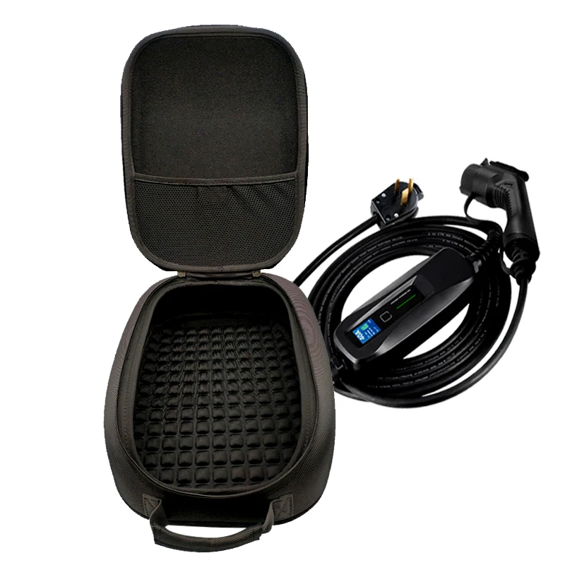New Design Big Capacity EVA Shockproof Material EV Charging Cable Handle Carrier Case