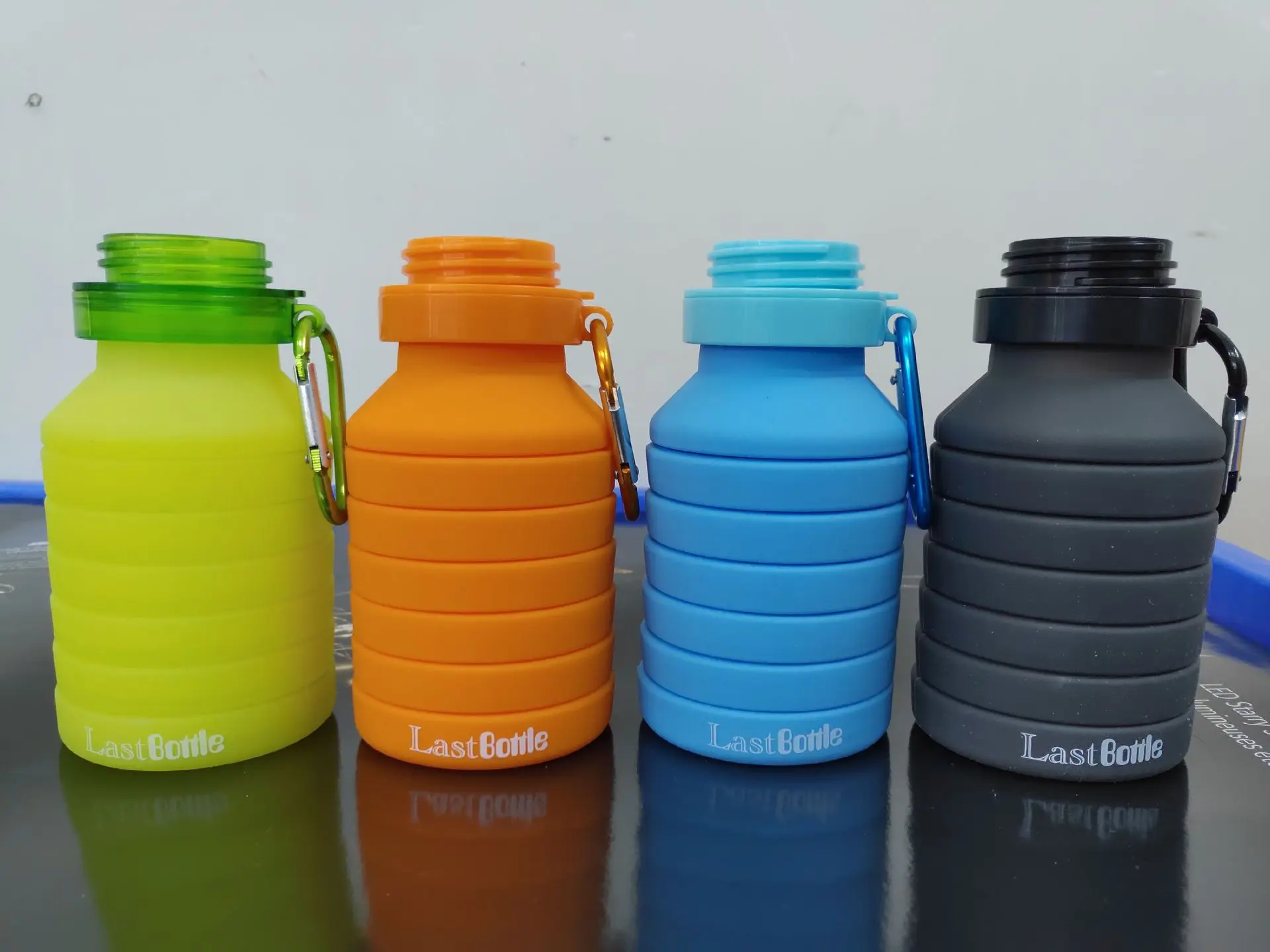 Customized Logo ECO BPA Free Foldable Sports Drinking Silicone Collapsible Water Bottle