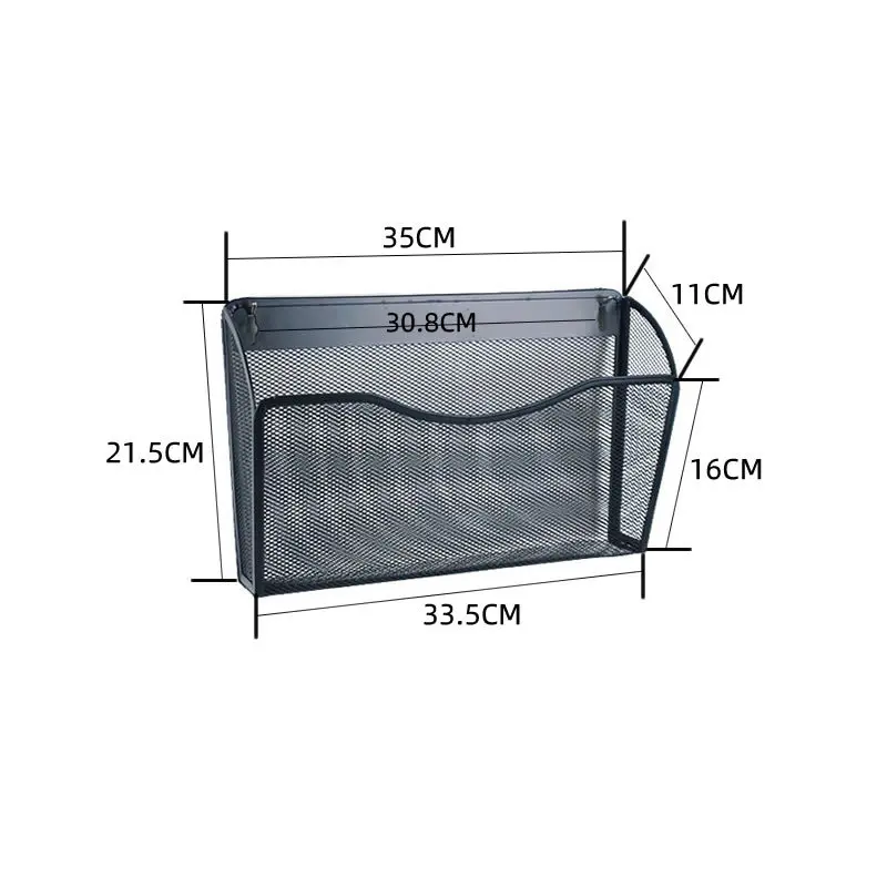 Strong Hanging File Folder Magazine Rack Mesh Office Organizer Pocket Wall Mounted Metal File Holder