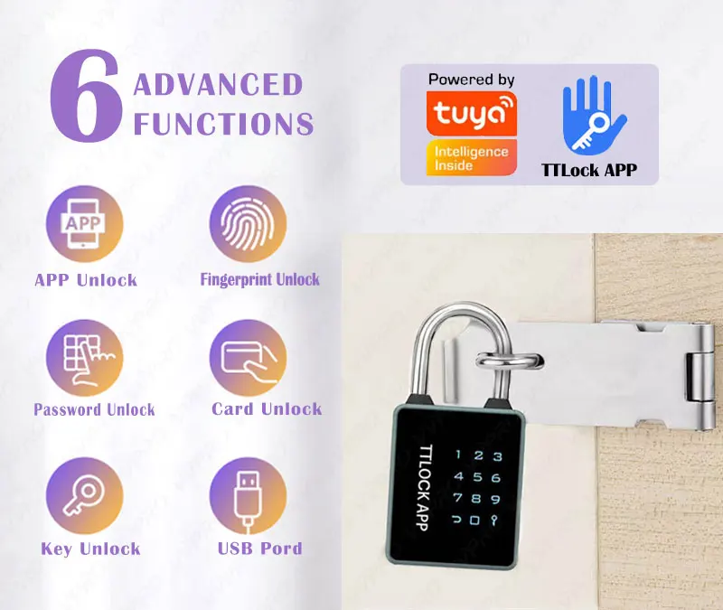 TUYA AppSecurity Combination NFC Padlock  Padlocks and Keys in Bulk Smart Padlock T55C