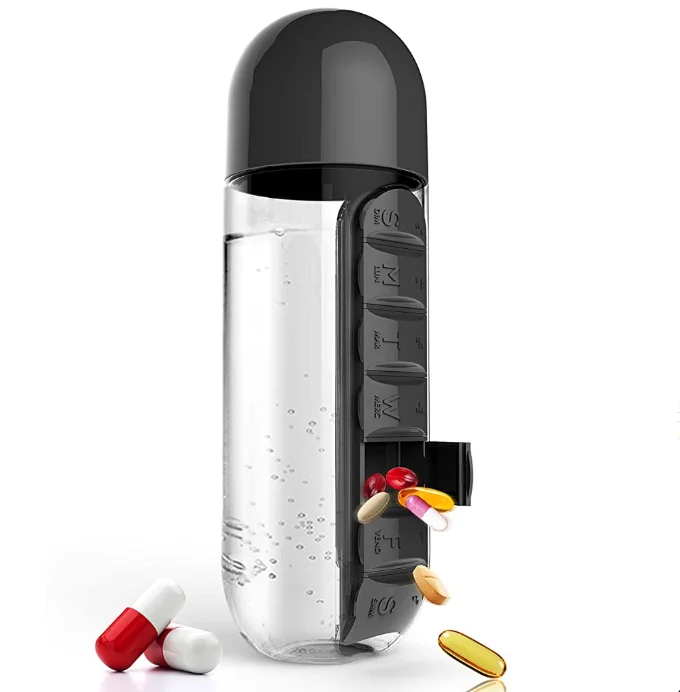 Combine Daily Pill Box Pill Storage Case Box Organizer with Water Bottle