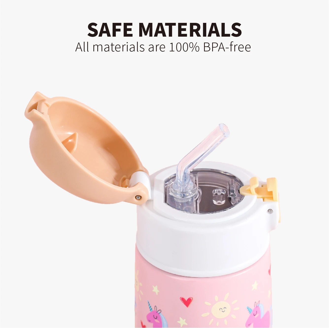Kids Thermos Mug Stainless Steel Cartoon Vacuum Flasks Children Cute Thermal Water Bottle Tumbler Thermocup with Straw