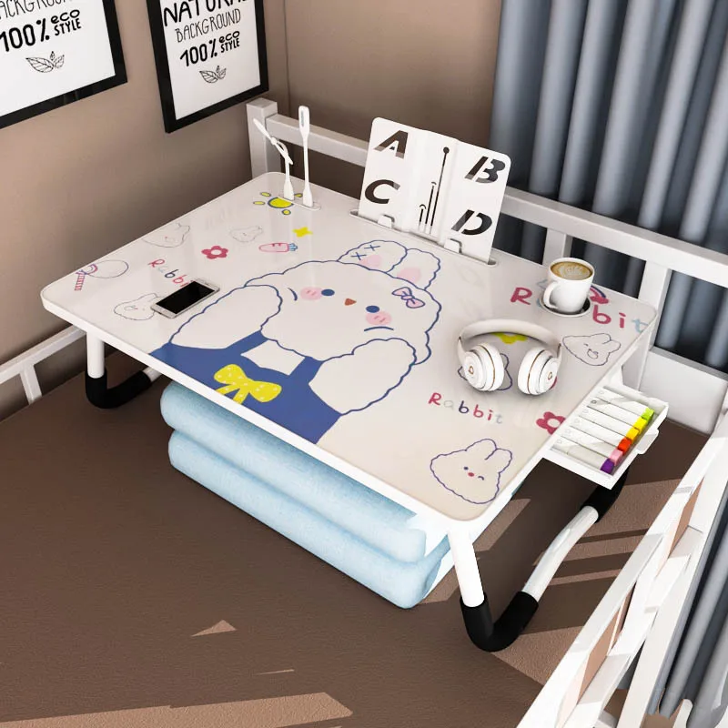 Whosale Cartoon Pattern Table Folding Laptop Table Serving Bed desk Portable Laptop Desk bed use study folding Computer Table
