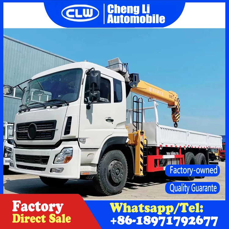 China Dongfeng 6x4  12ton Trunk Mounted Crane Telescopic Boom Vehicle For Construction Work