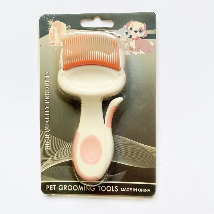 Pet Supplies Cartoon Cute Cat Cleaning Comb Small Plastic Massage Hair Brush for Kitty Grooming Tool