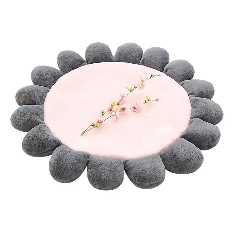 Wholesale soft plush stuffed flower play mat for baby pad plush baby play mat