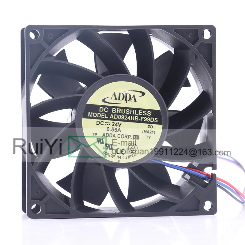 Оригинальный Адда 12 В 48 В DC24V 0.55A EC AC 9 см 92x92x38 мм 9238 9 см 3-проводной детекторный AD0924HB-F99DS Вентилятор охлаждения