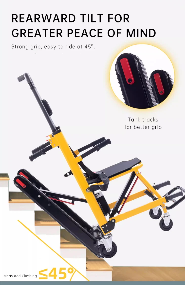 Aluminum alloy folding electric stair climbing wheelchair Light Four Wheel Disabled Electric Wheelchair climbing stair