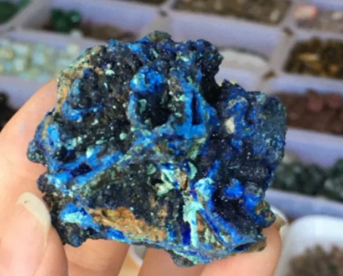 Wholesale natural rock raw rough stone mineral azurite chalcopyrite