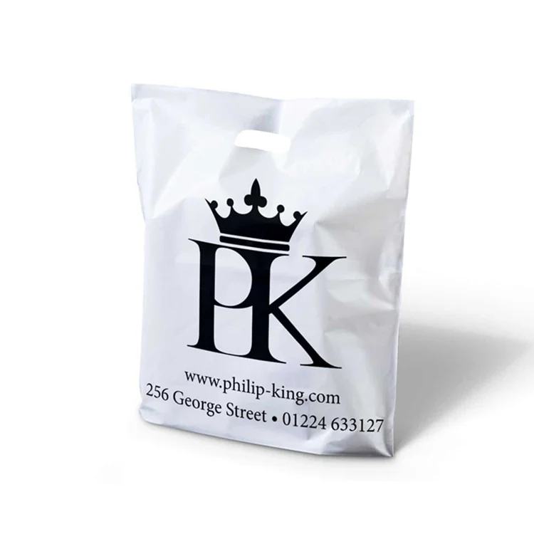 Chinese suppliers Wholesale Die Cut Handle Eco-Friendly Custom Design Shopping Gravure Printing Groceries Plastic Bags With Logo