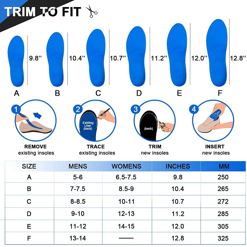 Bestar Wholesale Custom Comfort Eva High Arch Support Sports Orthotic Insoles for Flat Feet