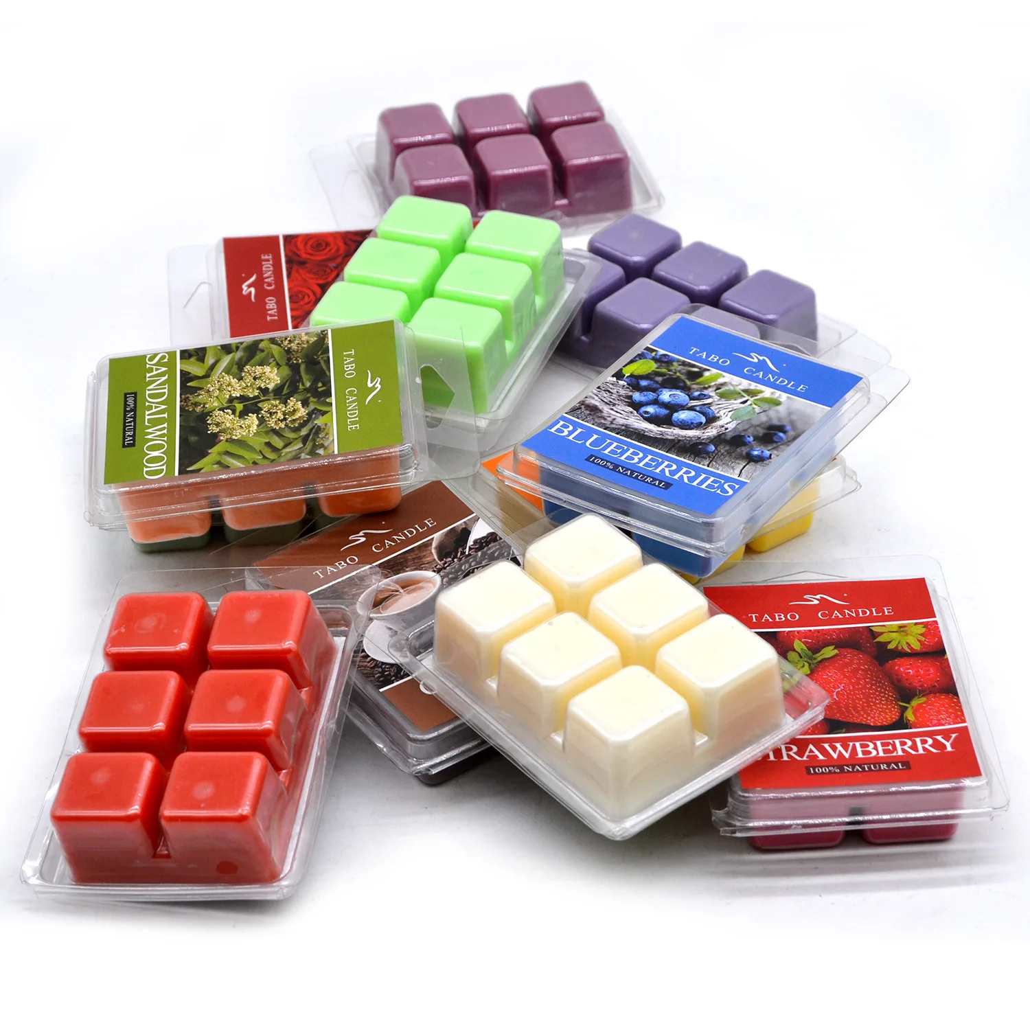 Wholesale Burners Candles Home Decoration Natural Scented Wax Cube Melts Blocks,Customized Scented Wax Tarts