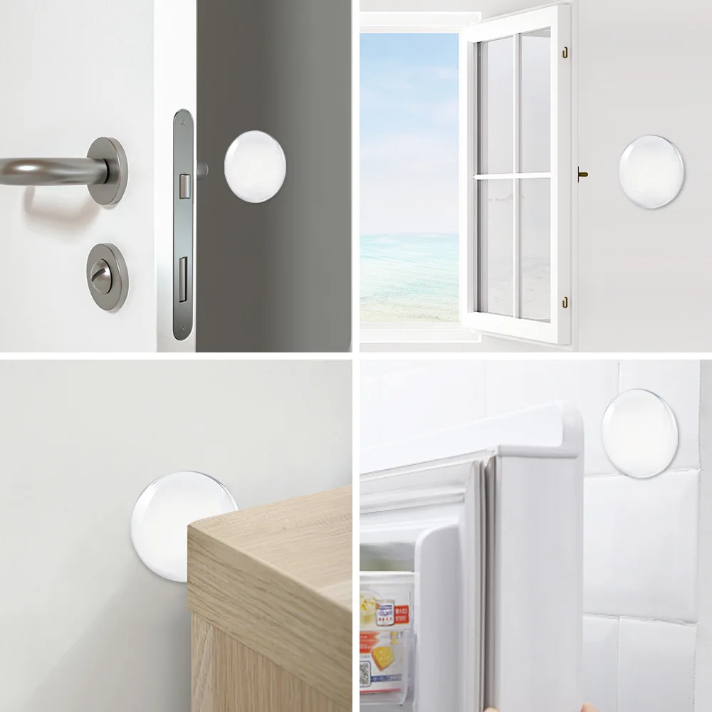6 Piece/Pack Door Buffer Stopper Wall Protector Punch Free Adhesive Plastic Transparent Silicone Sliding Door Bumper Stop